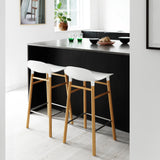 Form Counter Stool, Wood Leg