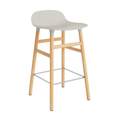 Form Counter Stool, Wood Leg