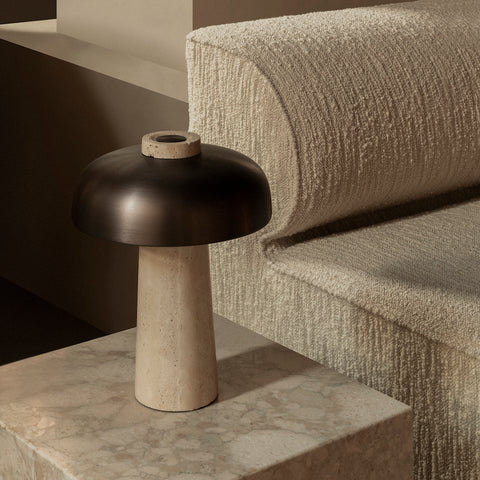 Reverse Table Lamp, Travertine