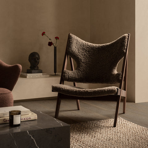 Knitting Lounge Chair, Sheepskin Upholstery