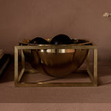 Kubus Bowls & Centrepiece Bowls, White and Brass