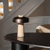 Reverse Table Lamp, Travertine