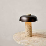Reverse Table Lamp, Travertine