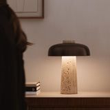 Reverse Table Lamp, Travertine