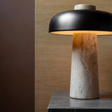 Reverse Table Lamp, Travertine