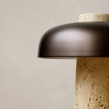 Reverse Table Lamp, Travertine