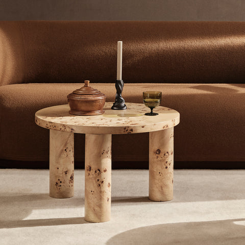 Post Coffee Table Small, Poplar Burl