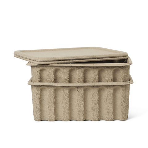 Paper Pulp Storage Boxes, Set of 2