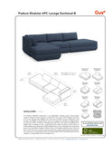 Podium 4 Piece Lounge Sectional, Configuration B