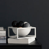 Kubus Bowls & Centrepiece Bowls, White and Brass