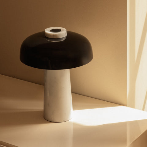 Reverse Table Lamp, Carrara Marble