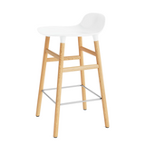 Form Counter Stool, Oak Leg/White Seat