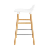 Form Counter Stool, Oak Leg/White Seat