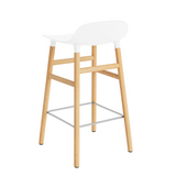 Form Counter Stool, Oak Leg/White Seat