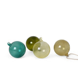 Glass Baubles, Set of 4 Mixed Blue & Green