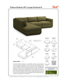 Podium 4 Piece Lounge Sectional, Configuration A