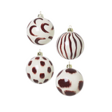 Christmas Glass Ornaments, Set of 4